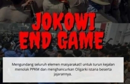 Bagian dari poster Jokowi End Game  /Twitter @OniMeniq74./ (Foto: galajabar.pikiran-rakyat.com) 