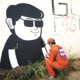 Prana dan Mural The Wose (Sumber: Instagram/thewose)