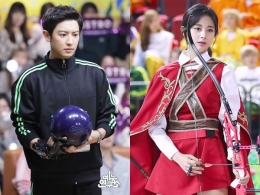 Sumber: Dreamers.id, Chanyeol EXO ( Kiri ) sedang bertanding di cabang olahraga bowling. Lalu, ada Tzuyu TWICE ( Kanan ) di cabang olahraga panahan 