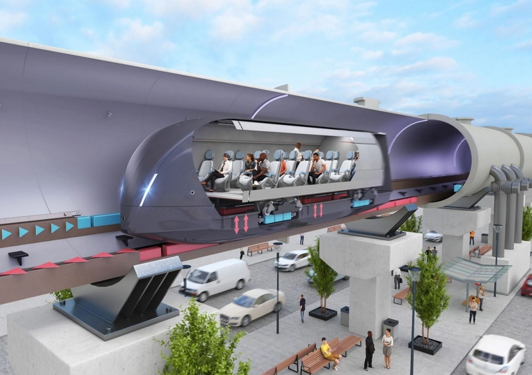 Hyperloop, kereta supercepat di masa mendatang, perwujudan konsep kereta elektromagnetik Weinberg. Sumber: https://www.groundworkscompanies.com/