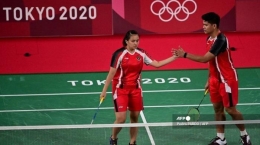 Ganda campuran Indonesia, Praveen Jordan/Melati Daeva akan menghadapi unggulan 1 asal Tiongkok di perempat final/Foto: Pedro Pardo AFP