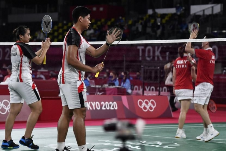 Ganda campuran Indonesia, Praveen Jordan/Melati Daeva kalah di perempat final Olimpiade 2020, Rabu (28/7)/ Foto: ANTARA/Sigid Kurniaw