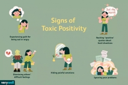 Tanda-tanda toxic positivity. Sumber: Verywellmind