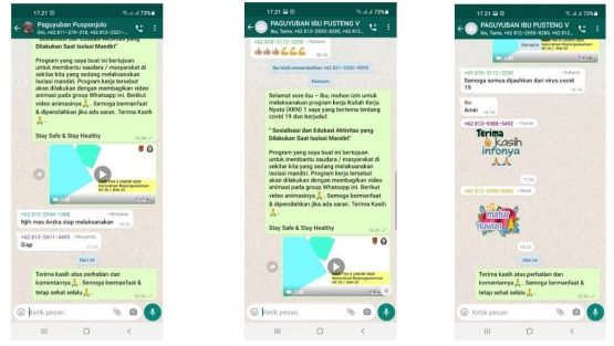 Kegiatan Sosialisasi dan Edukasi MelaluiWhatsapp Group /Dokpri