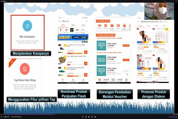 Edukasi Online Melalui Aplikasi Zoom Untuk Pengembangan Penjualan Produk Pada UMKM Kelurahan Nyamplungan. Foto : Dok. KKN Kelompok 40 UPNVJT