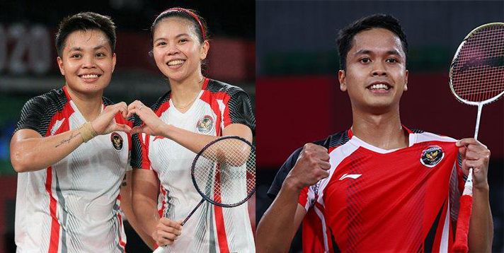 Gresyia/Apriyani dan Anthony Ginting I Gambar : Kolase Editan Tribunnews.com