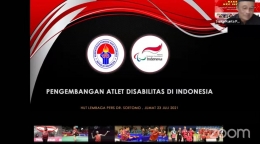 Pemaparan materi oleh Ketua Empat Bidang Penelitian dan Pengembangan National Paralympic Committee Of Indonesia, Sapta Kunta. (Dok. Pribadi)