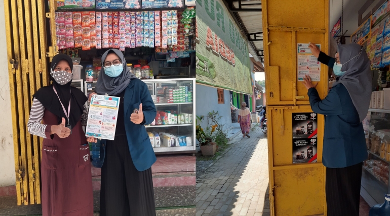 Gambar 7. Edukasi dan Sosialisasi Program Non Keilmuan kepada Pedagang Sembako (Ibu Rodiyah) (dokpri)