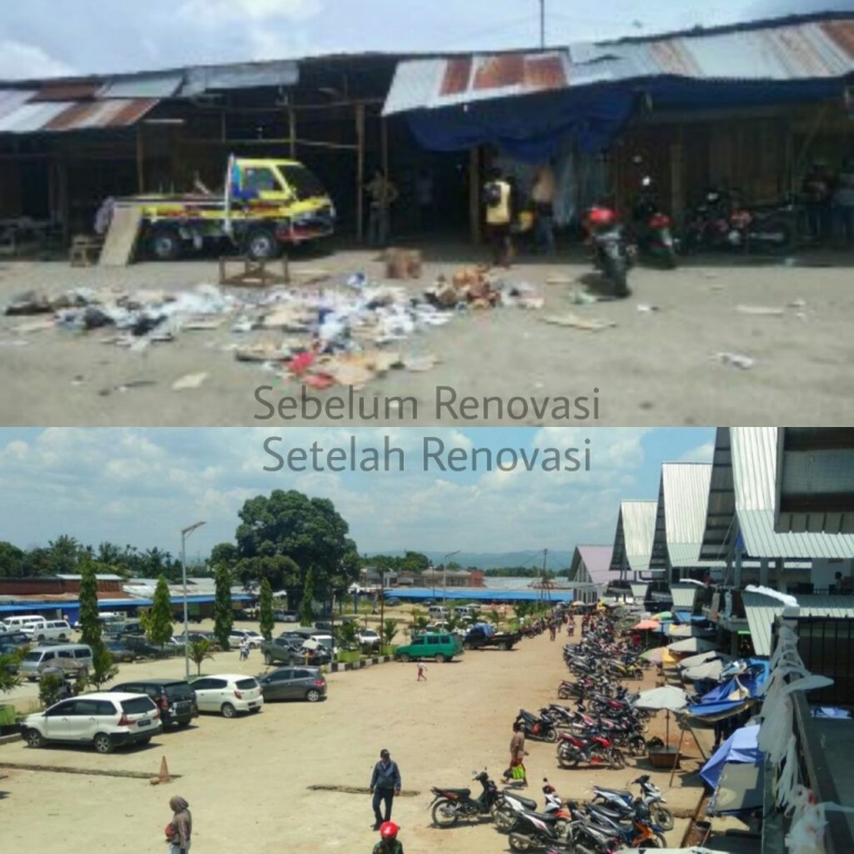 Pasar Pharaa sesudah dan sebelum renovasi