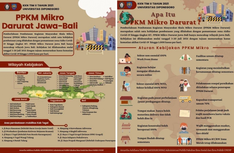 Gambar 2. Poster program sosialisasi edukatif kebijakan PPKM mikro darurat (dokpri)