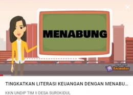 Gambar 1 : Video Pembelajaran Literasi Keuangan : Yuk Menabung/dokpri