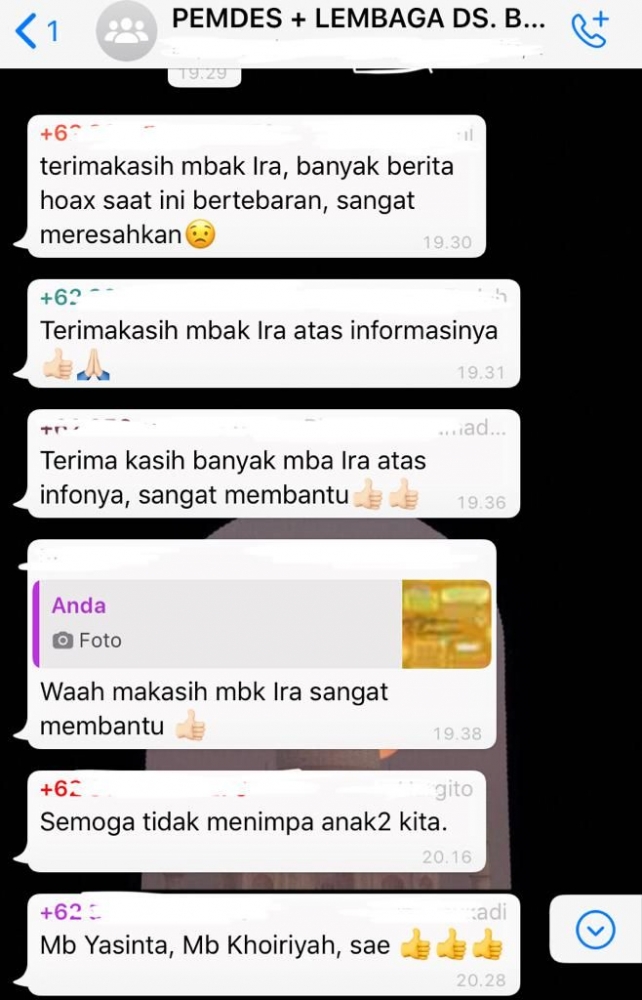 Respon baik warga melalui grup WA/dokpri