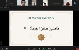 Kegiatan pembelajaran daring di Madrasah Al-Ikhlash melalui Zoom Meeting/dokpri