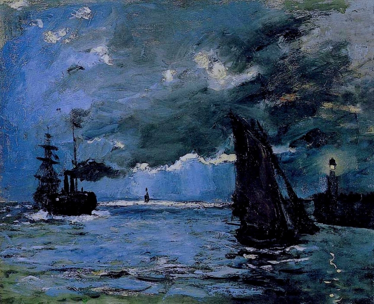 Seascape (Karya Claude Monet; 1866)/Impressionism Art