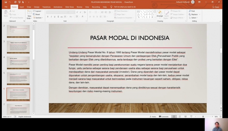 Proses Pelatihan Pasar Modal Melalui Youtube