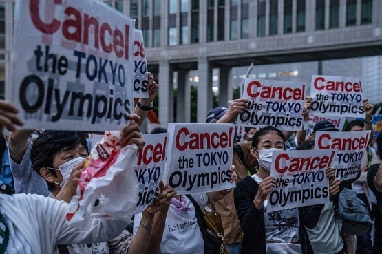 Penentang Olimpiade Tokyo 2020. Sumber: Carl Court /Getty/Time.com