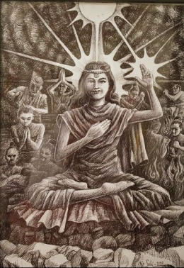 Semburat  Putih  Pelangi  Kasih, Yoganidra  11 ( lukisan  Bp  Y.P.Sukiyanto )