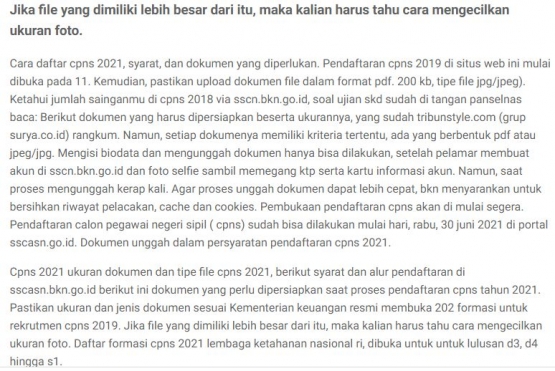 Contoh artikel hasil AGC. Mungkin blog yang artikelnya dicuri tidak menyetel feed penuh. Alhasil, hasil copas instannya kacau. Screenshot dari Google