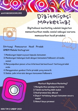 Poster tentang digitalisasi marketing sebagai media penyampaian sosialisasi