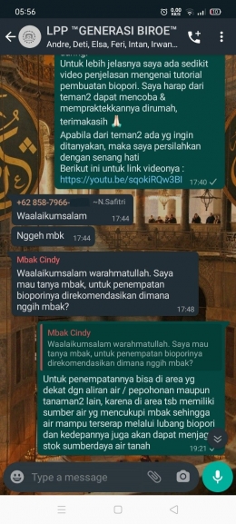 Diskusi Melalui WhatsApp group LPP Dusun Sowanan (dokpri)