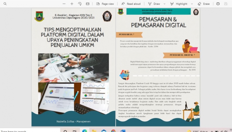 E-booklet Terkait Tips Mengoptimalkan Pemasaran Digital/dokpri