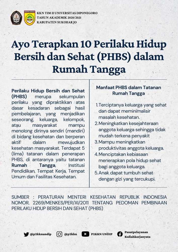 Leaflet Edukasi Perilaku Hidup Bersih dan Sehat (PHBS) di Rumah Tangga (Dokpri)