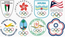 Beberapa logo NOC dari 'negara' yg berstatus khusus. Sumber: www.qz.com via olympics.com