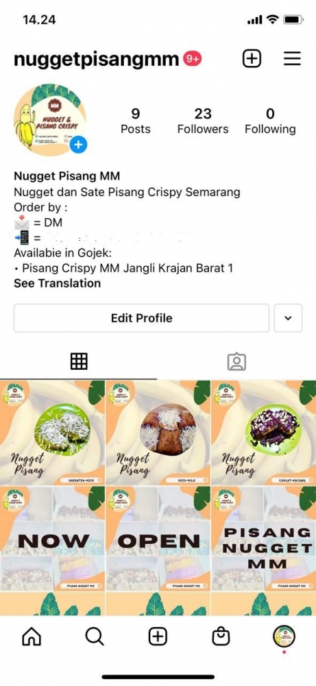 Akun Instagram Usaha Pisang Crispy (dokpri)