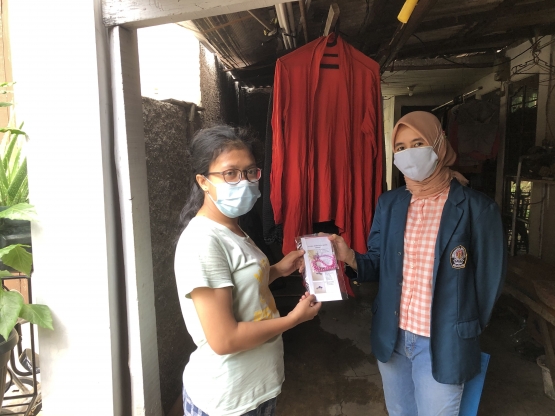 Pembagian bahan serta brosur pembuatan konektor masker (Dok.pribadi)