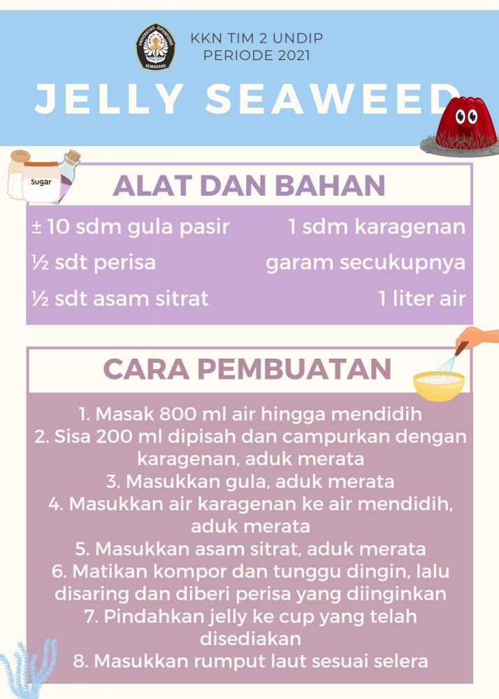 Infografis Cara Pembuatan Minuman Jeli Rumput Laut(Sumber: Pribadi) 