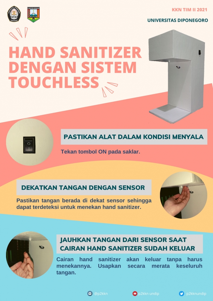 Poster Cara Penggunaan Alat Hand Sanitizer Otomatis dengan Sistem Touchless (Sumber : Penulis)