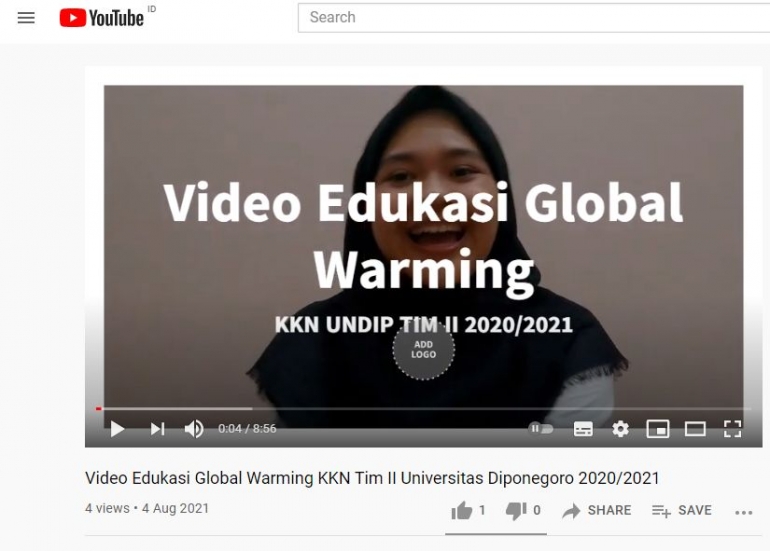 Video Edukasi Global Warming di Youtube/dokpri