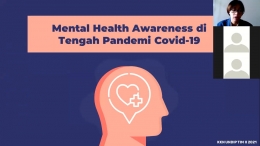 Pemaparan materi mengenai mental health awareness melalui Zoom. (Dok. Pribadi)