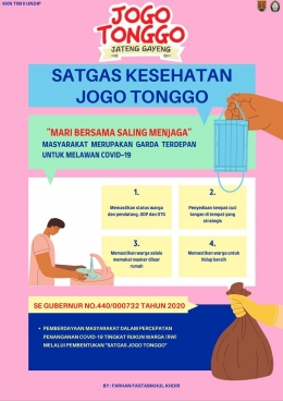 Gambar 1. Poster Sosialisasi Satgas Kesehatan Jogo Tonggo (dokpri)