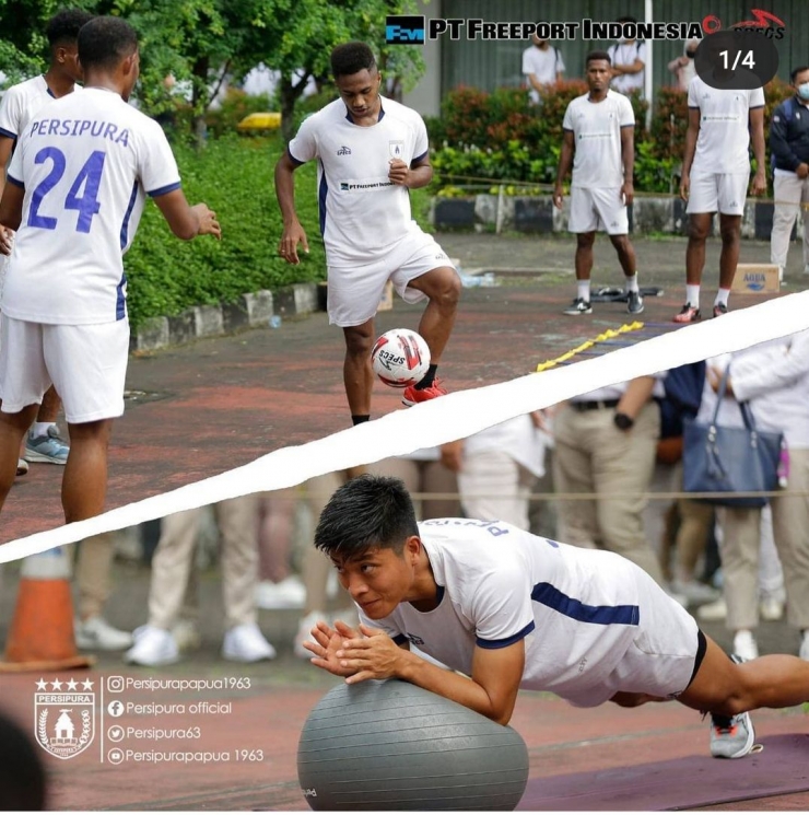 Image: Proses Latihan tim Persipura https://www.instagram.com/p/CQIPrenhSvI/?utm_medium=copy_link
