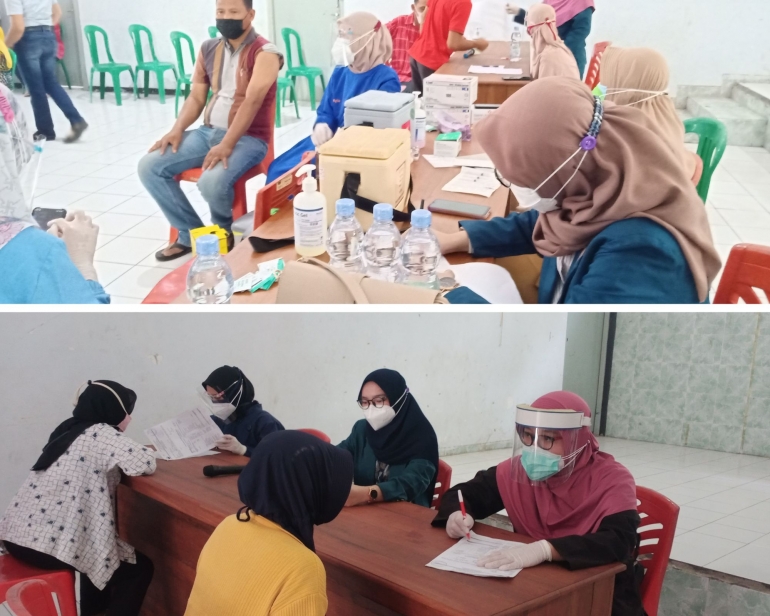 Kegiatan membantu memberikan vaksinasi COVID-19 di Kelurahan Cepu/Sumber : Dokumentasi penulis