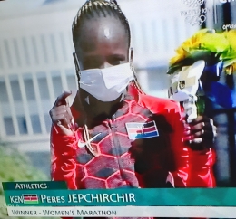 Peres Jepchirchir peraih medali emas dari Kenya. Dok. Pribadi.