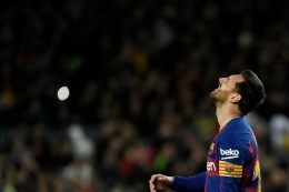 The GOAT (Greatest Of All Time). Kesetiaan, Perjuangan dan Pengorbanan Lionel Messi untuk FC Barcelona|Sumber: Lluis Gene/AFP via Kompas.com