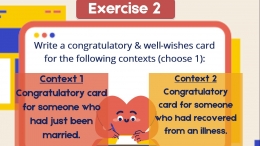 Contoh latihan mata pelajaran Bahasa Inggris - Membuat kartu selamat dalam Bahasa Inggris (dokpri)