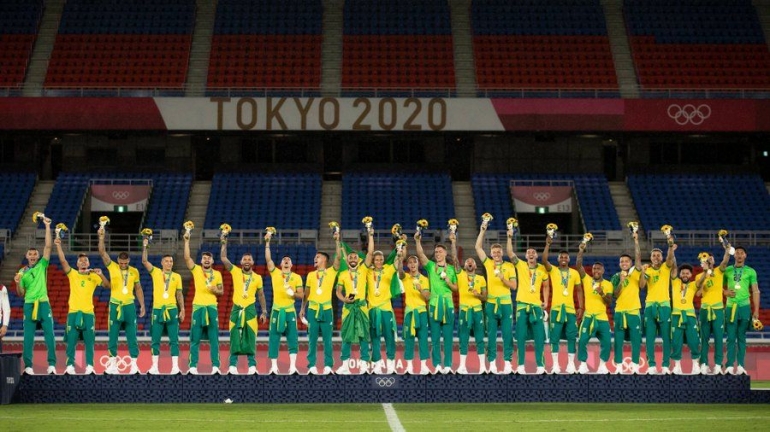 Tim sepak bola putra Brasil meraih emas Olimpiade Tokyo 2020: https://twitter.com/CBF_Futebol