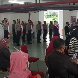Upacara bendera Polresta Kota Bogor diikuti seluruh peserta (dokumen pribadi)