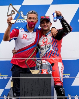 Kemenangan perdana Pramac di MotoGP. Sumber: Twitter.com/pramacracing