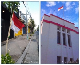 Memasang bendera nasional di bulan Agustus sebagai rasa syukur kemerdekaan (foto: dok. pribadi)