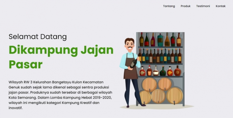Gambar 1. Website Profile Kampung Jajan Pasar (dokpri)