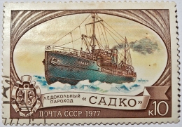 Sadko. Sumber: https://commons.wikimedia.org/wiki/File:Brand_Soviet_icebreaker_Sadko_1977.jpg