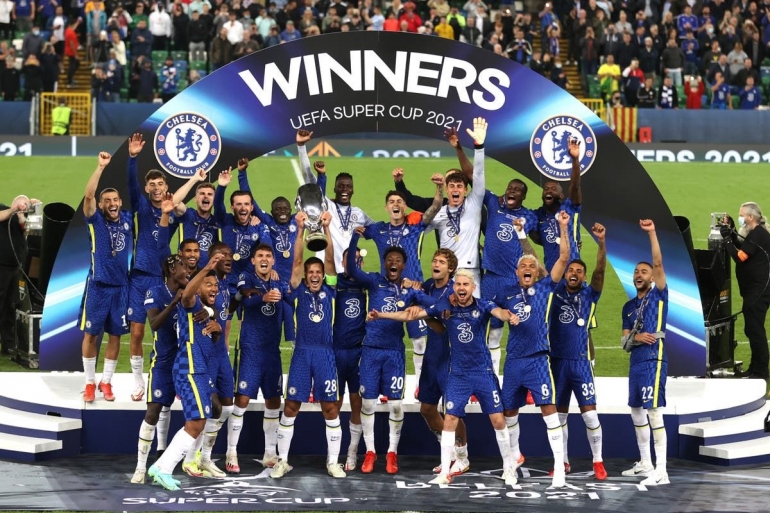 Chelsea jadi juara Piala Super Eropa usai mengalahkan Villarreal 6-5 lewat adu penalti (12/8)/Foto: benin.bpositivenow.com
