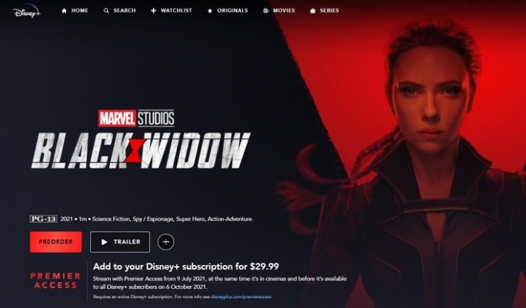 Black Widow yang rilis di Disney+ | Source : kincir.com