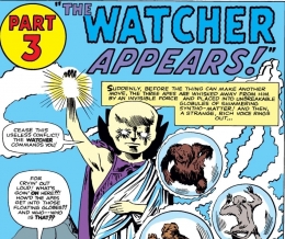 The Watcher saat muncul di komik Fantastic Four 1961 #13. Sumber : Marvel Unlimited