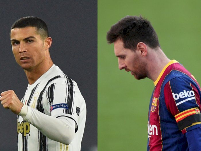 Cristiano Ronaldo (kiri), Lionel Messi (kanan). (REUTERS/MASSIMO PINCA/ALBERT GEA via indozone)