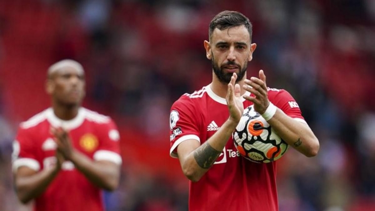 Bruno Fernandes tampil ganas. Dia mencetak hattrick kala Manchester United menang 5-1 atas Leeds United/Foto: www.ruetir.com/